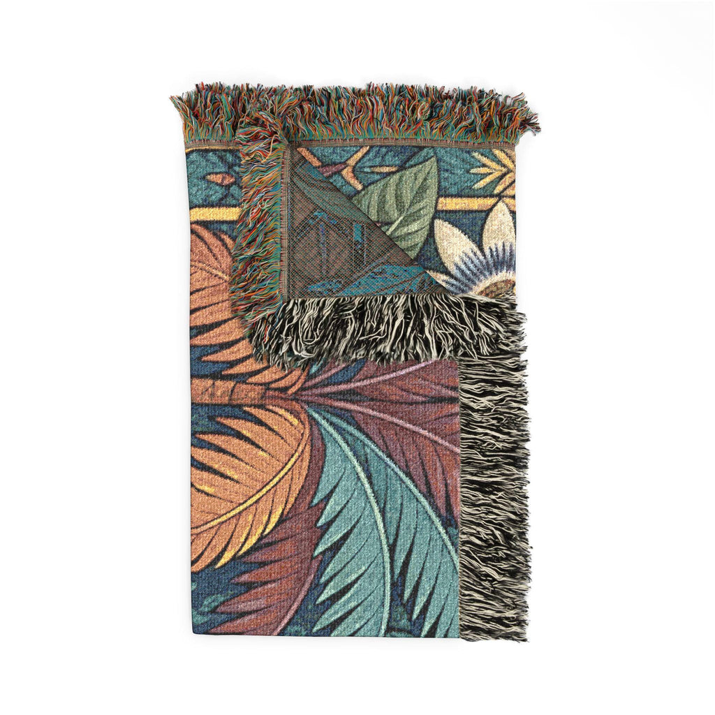 Tropical Leopard Tapestry Woven Blanket | Jungle Animal Throw