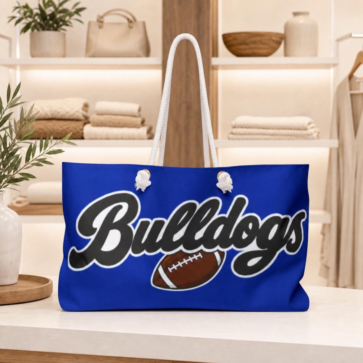 Bulldogs Football Weekender Bag | Red Black/Royal Blue Team Sports Tote