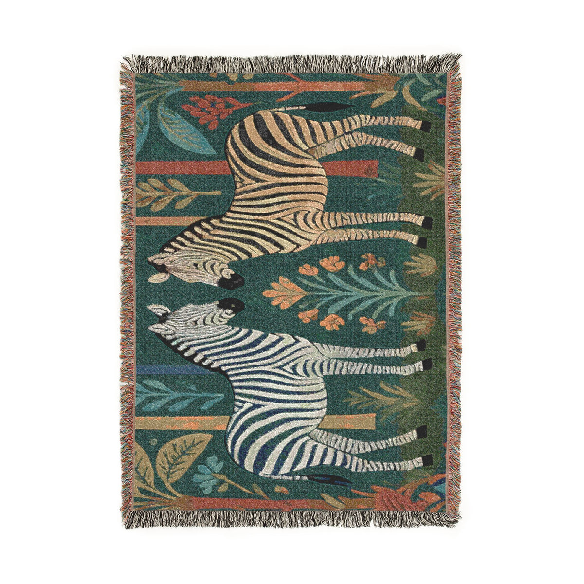 Zebra Tapestry Woven Blanket | Boho Safari Animal Throw