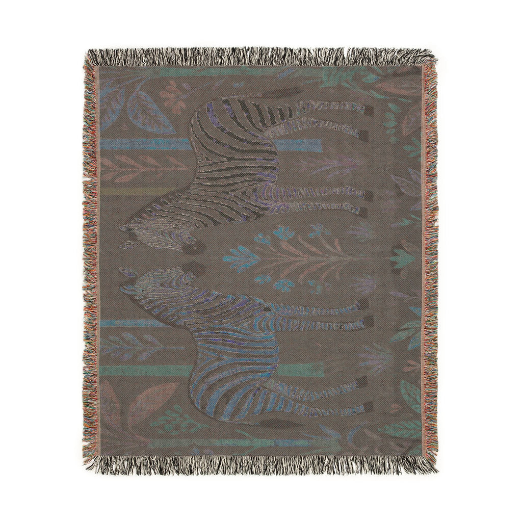 Zebra Tapestry Woven Blanket | Boho Safari Animal Throw