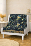 Jellyfish Night Sky Woven Blanket | Ocean Constellation Throw