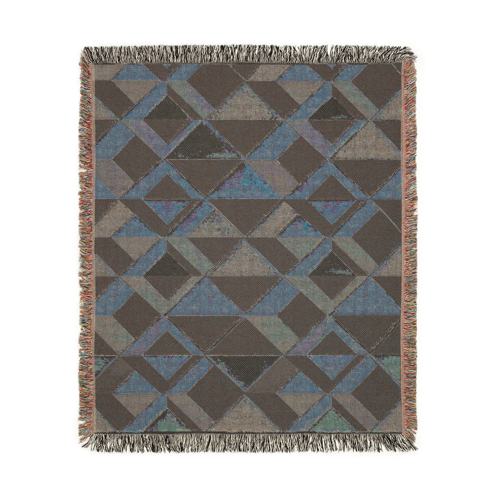 Geometric Art Deco Woven Blanket | Mid-Century Diamond Pattern Throw
