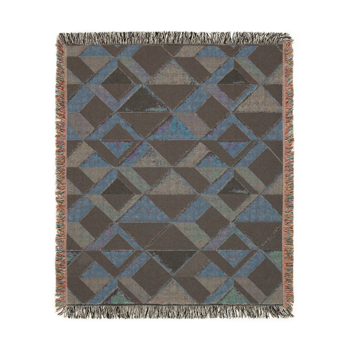 Geometric Art Deco Woven Blanket | Mid-Century Diamond Pattern Throw