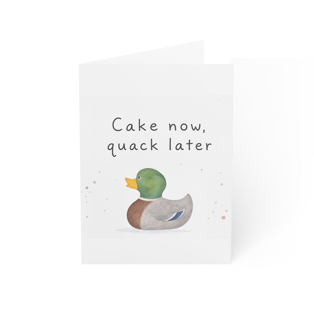 Cake Now Quack Later duck illustration Greeting Card