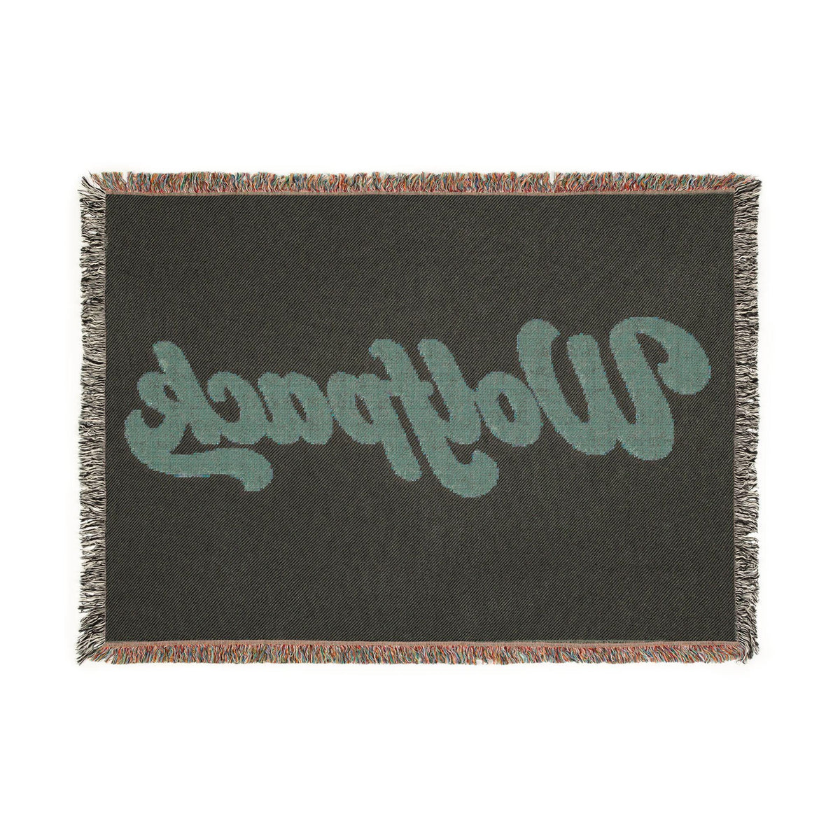Wolfpack Retro Script Woven Blanket | 100% Cotton Throw with Fringe
