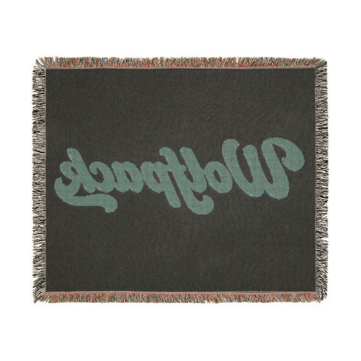 Wolfpack Retro Script Woven Blanket | 100% Cotton Throw with Fringe