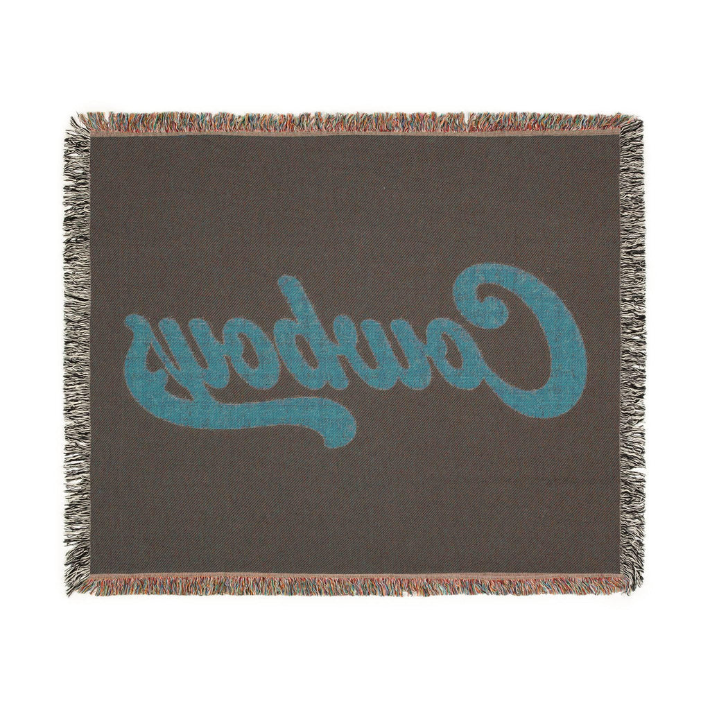 Cowboys Script Woven Blanket | Retro Script Throw, Western Team Decor