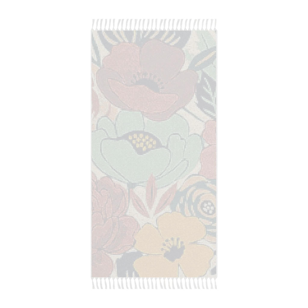 Bold Floral Fringed Boho Beach Throw
