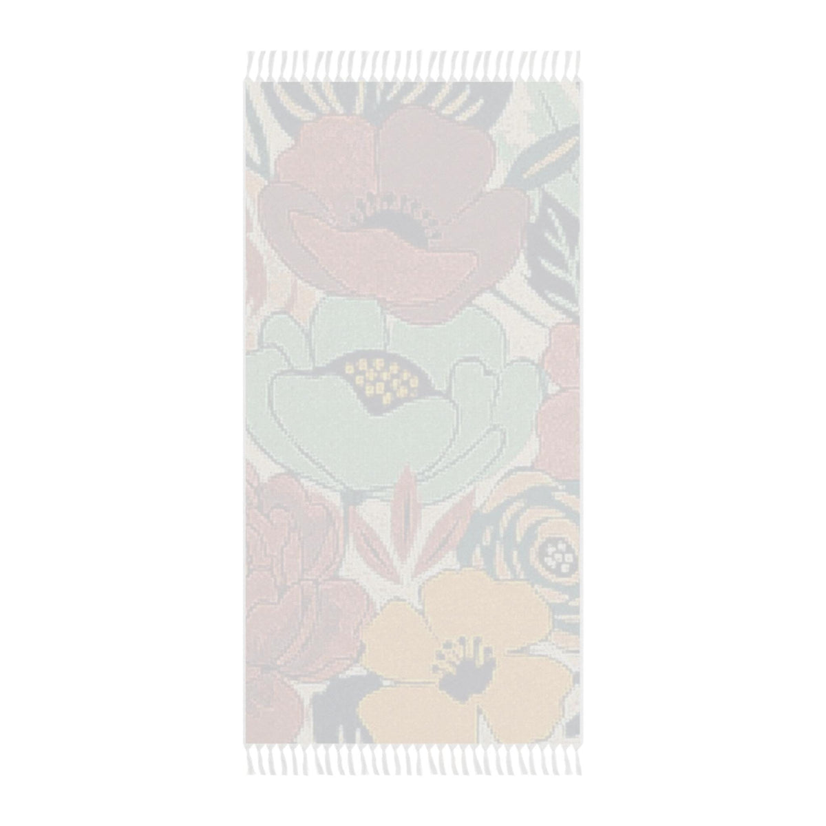 Bold Floral Fringed Boho Beach Throw