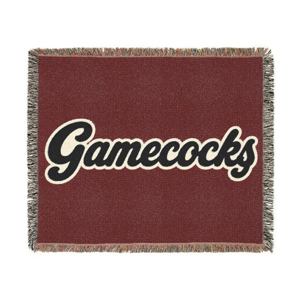 Gamecocks Script Blanket | Collegiate Team Logo, Maroon Throw