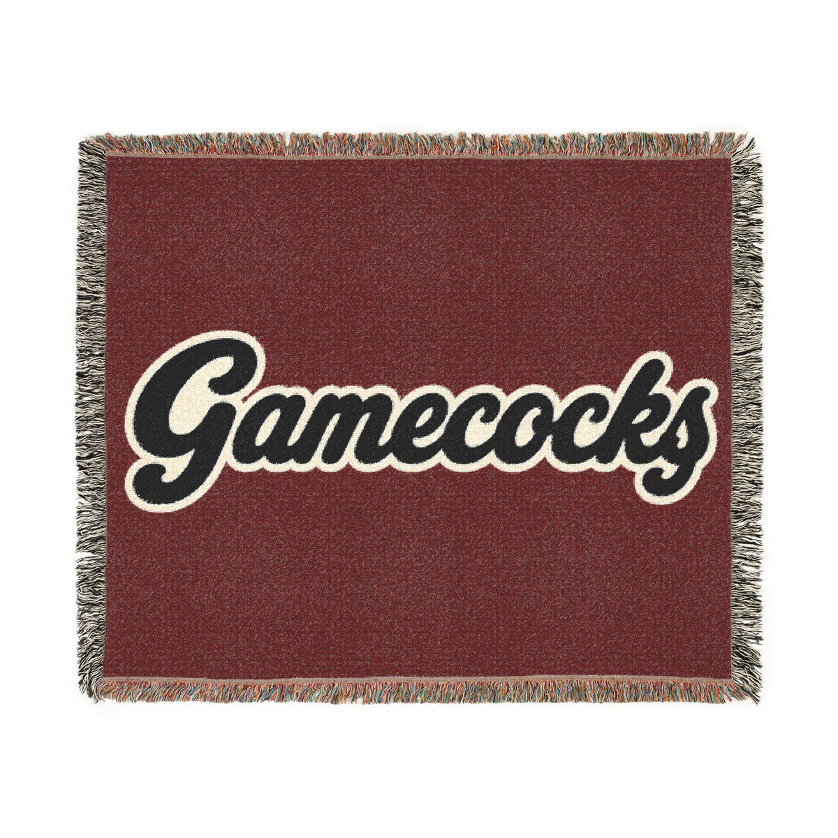 Gamecocks Script Blanket | Collegiate Team Logo, Maroon Throw