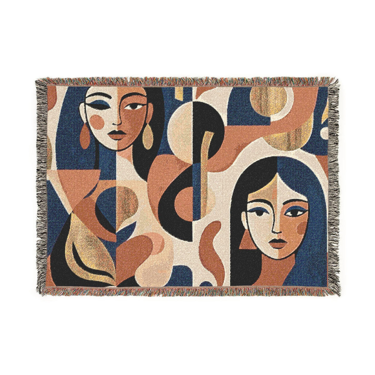 Modern Woven Blanket, Geometric Throw | Cozy Living Room Decor