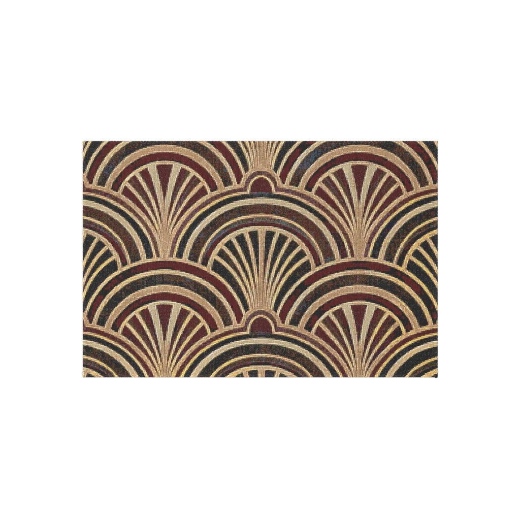 Art Deco Fan Pattern Outdoor Rug | Geometric Entryway Doormat
