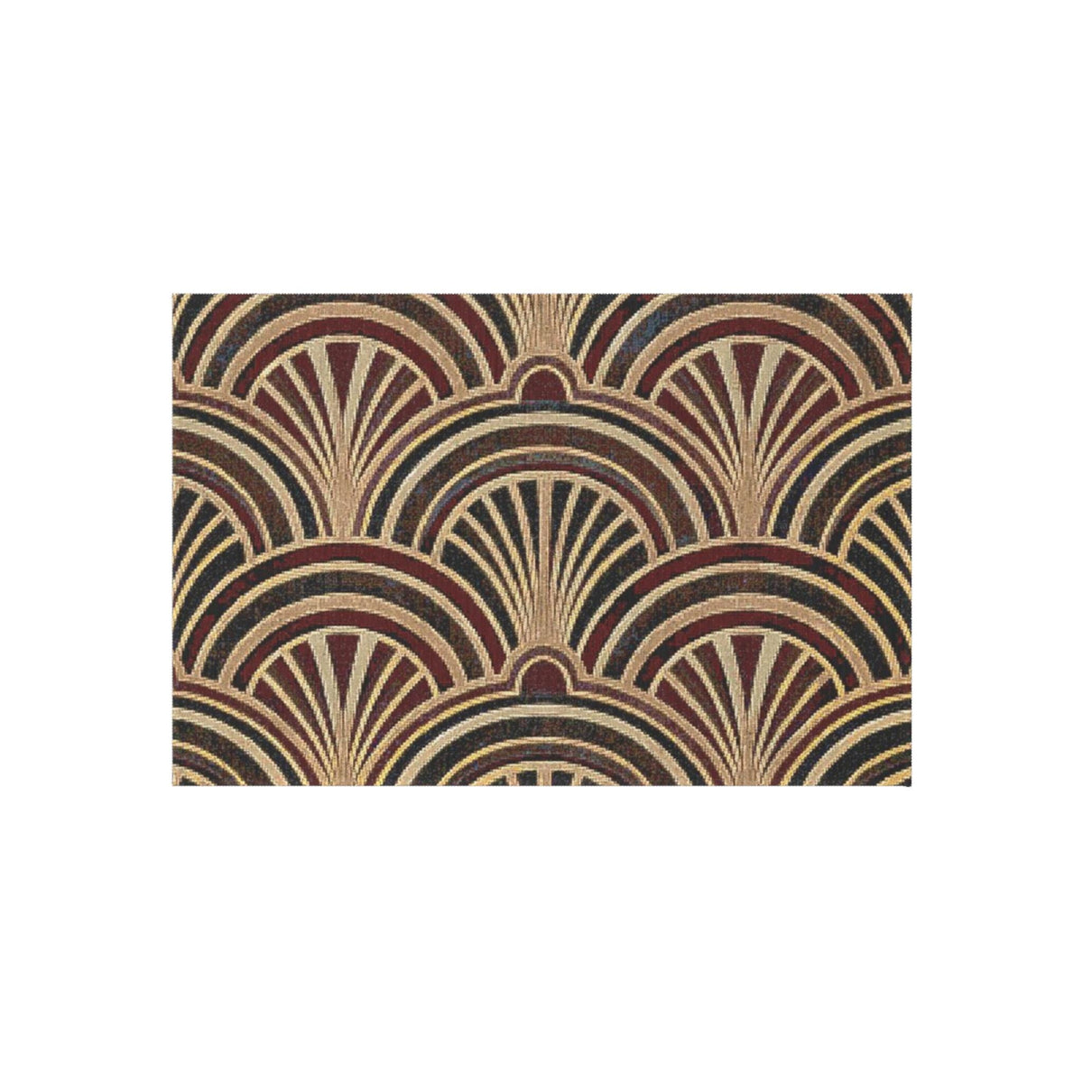Art Deco Fan Pattern Outdoor Rug | Geometric Entryway Doormat