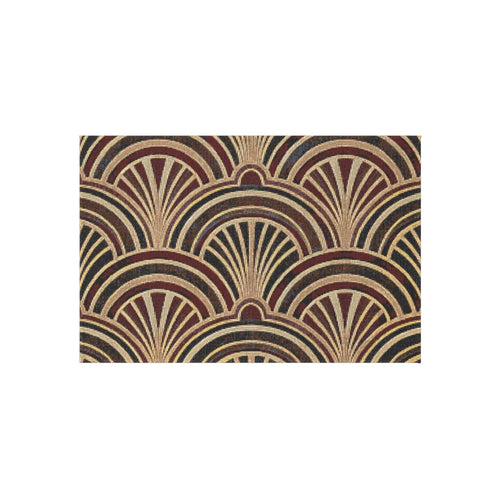 Art Deco Fan Pattern Outdoor Rug | Geometric Entryway Doormat