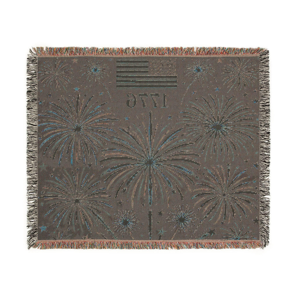 250 Year 4th of July Celebration Fireworks Woven Blanket | Patriotic Throw 1776