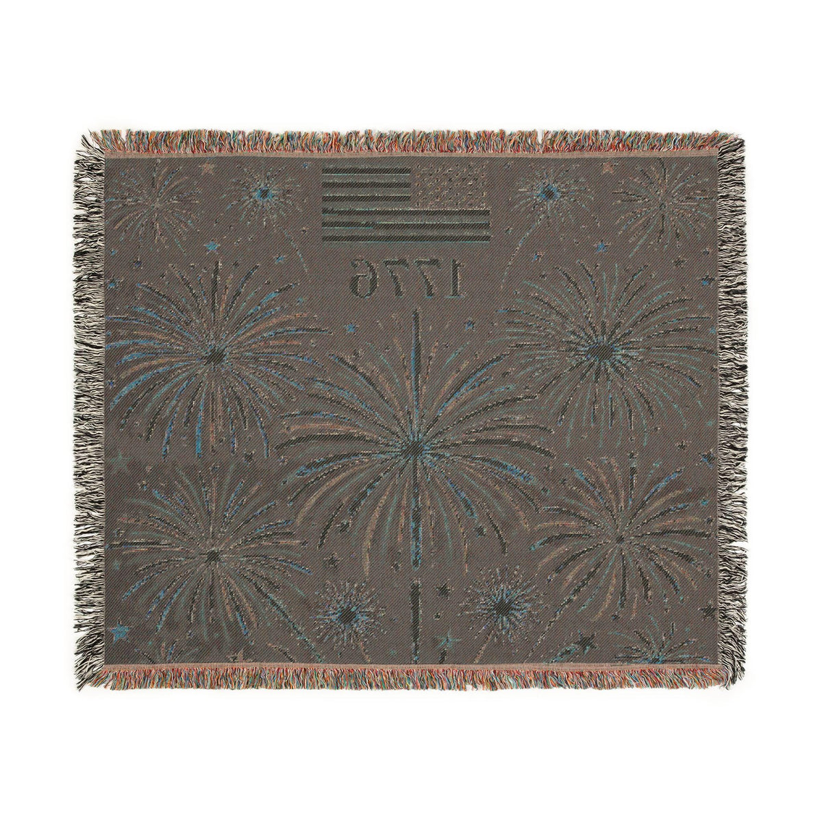 250 Year 4th of July Celebration Fireworks Woven Blanket | Patriotic Throw 1776