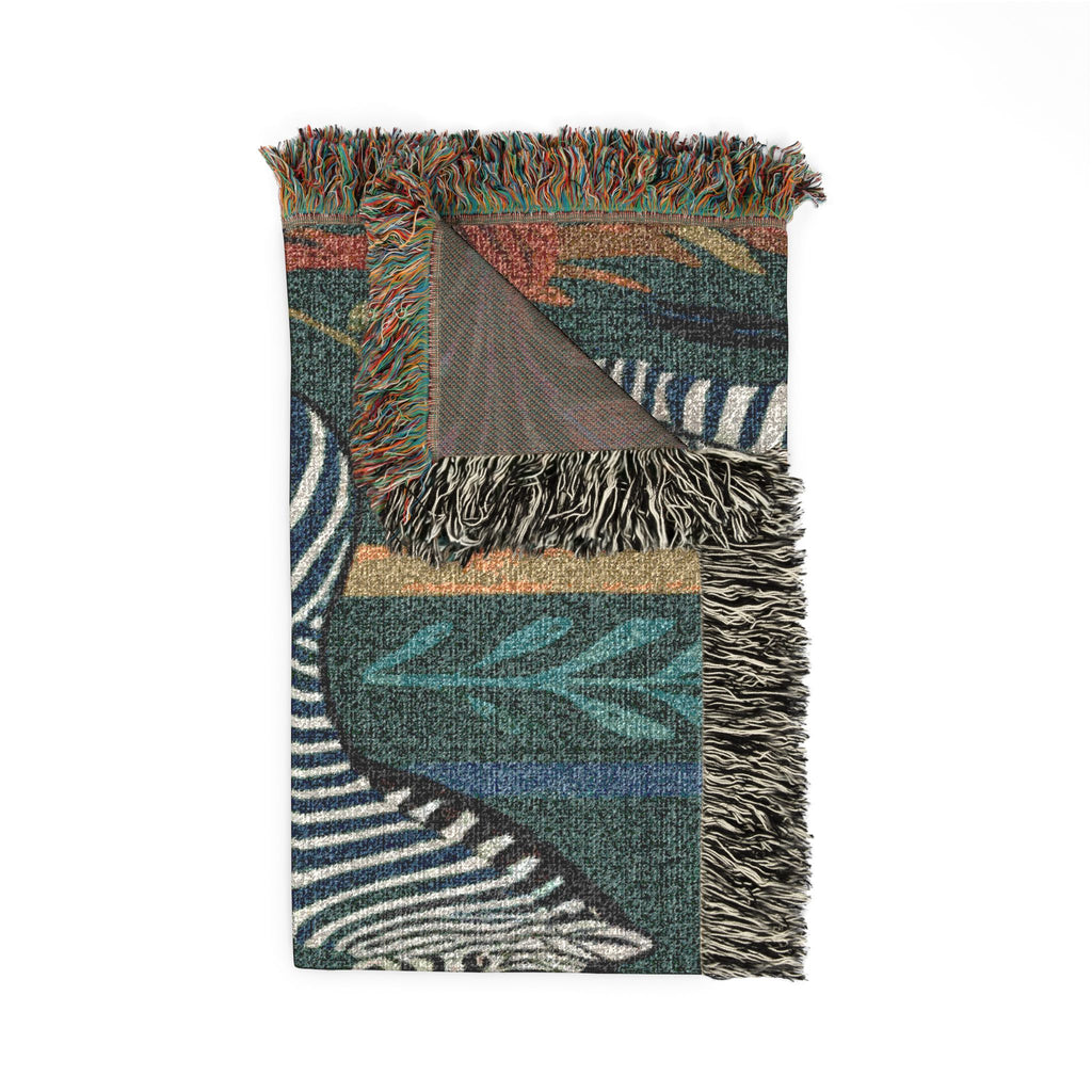 Zebra Tapestry Woven Blanket | Boho Safari Animal Throw