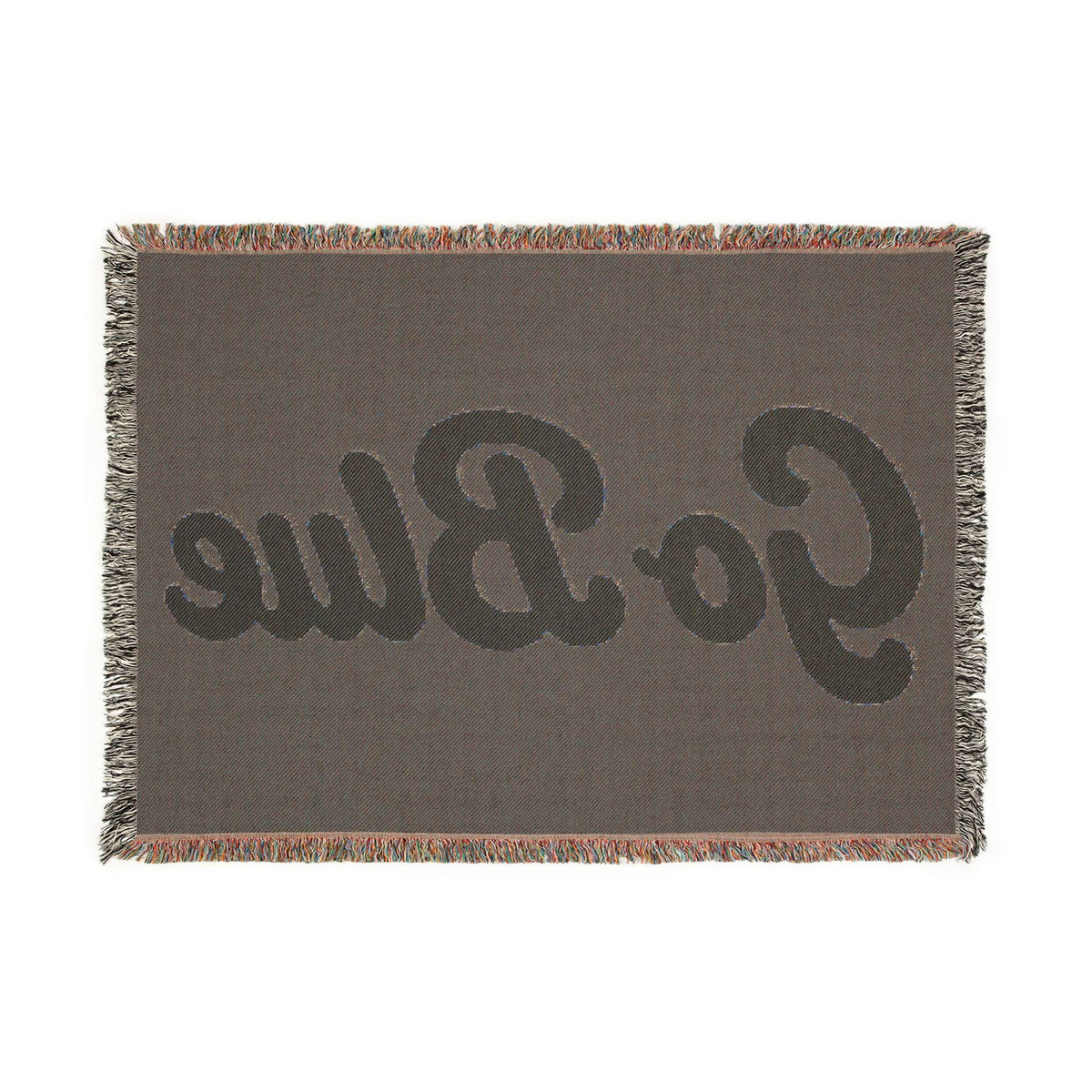 Go Blue script logo Woven Blanket | Collegiate navy and gold throw