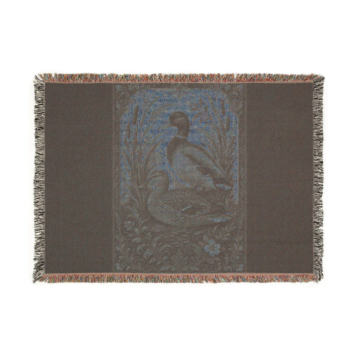 Mallard Duck Tapestry Woven Blanket | Rustic Wildlife Throw, Farmhouse Decor
