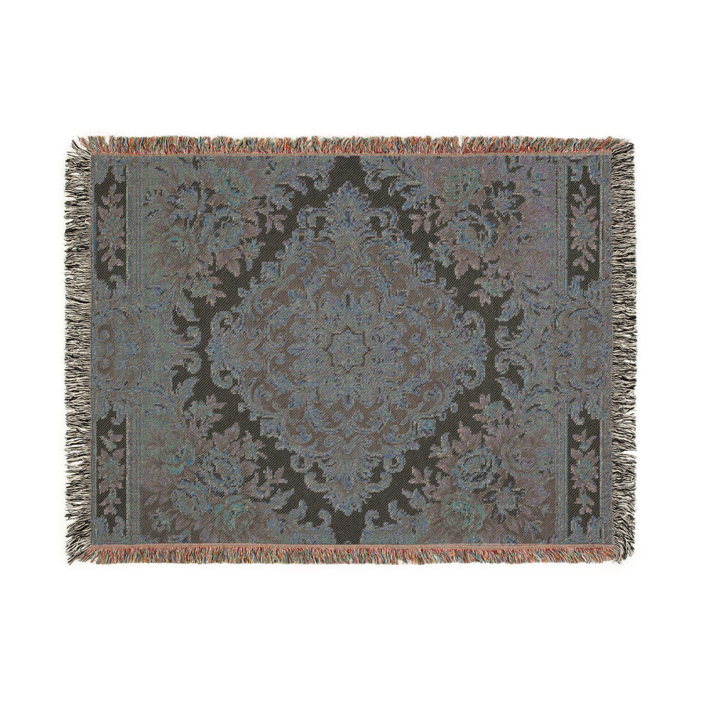 Baroque Floral Woven Blanket | Elegant Vintage Ornamental Throw