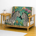 Zebra Jungle Illustration Woven Blanket | Safari Animal Throw
