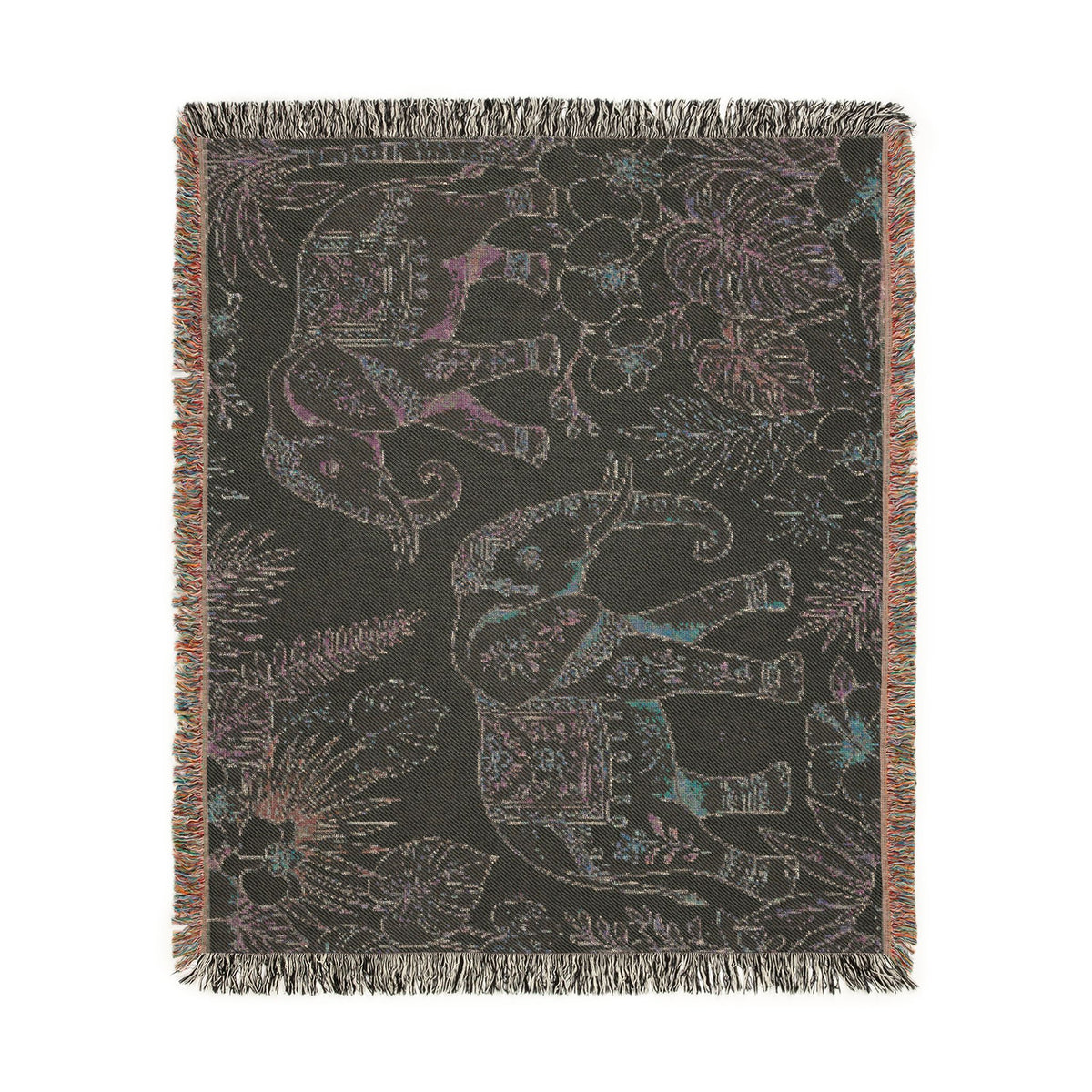 Boho Elephant Tapestry Woven Blanket | Jungle Safari Throw