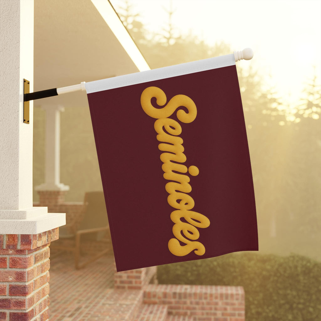 Seminoles Vertical Script Garden Flag | House Banner, Garnet Gold