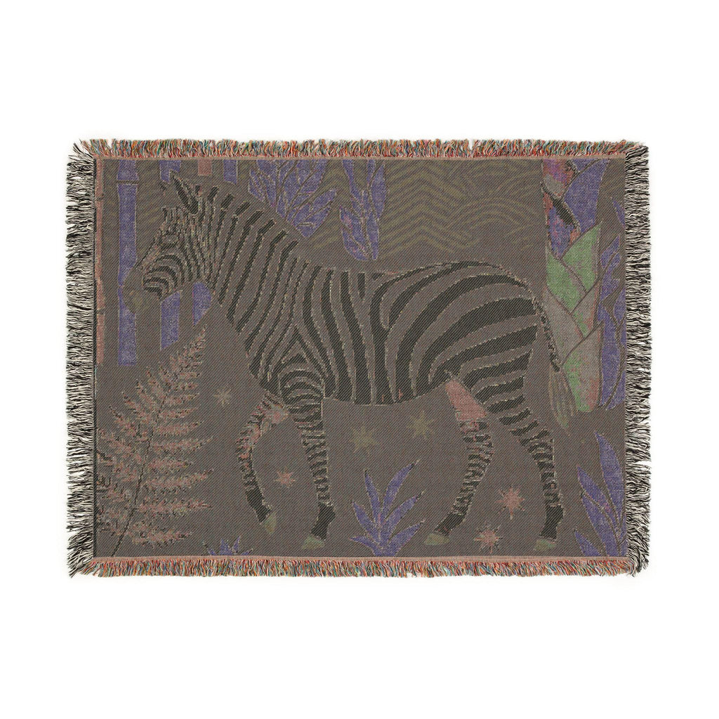 Zebra Jungle Woven Blanket | Tropical Safari Throw