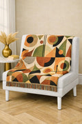 Mid-Century Mod Geometric Woven Blanket | Retro Modern Throw