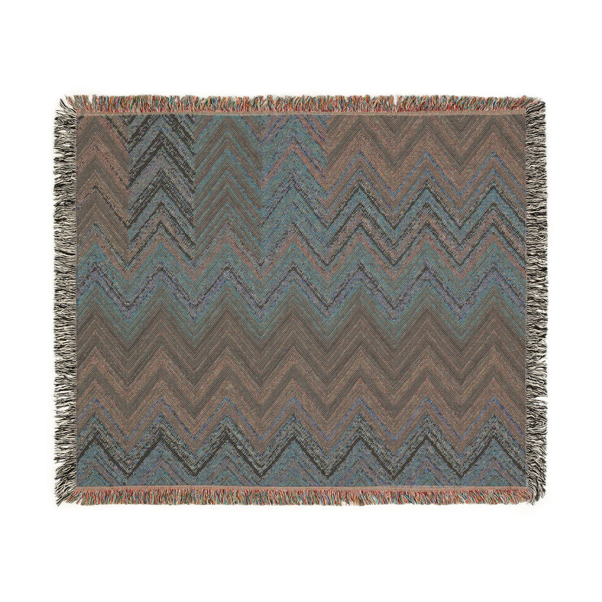 Chevron Aztec Pattern Woven Blanket | Southwestern Throw, Fringe Edge