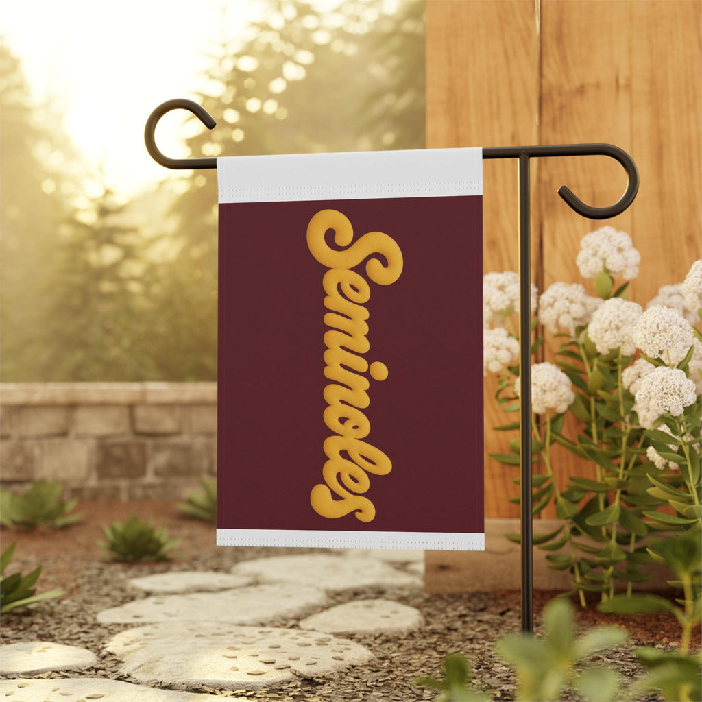 Seminoles Vertical Script Garden Flag | House Banner, Garnet Gold