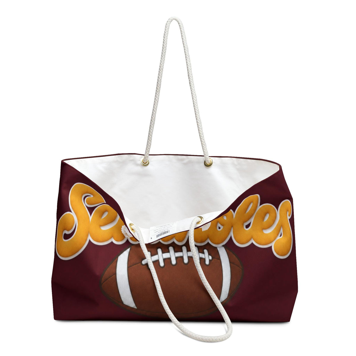 Seminoles Football Weekender Bag | Travel Tote, Garnet Gold Game Day Design