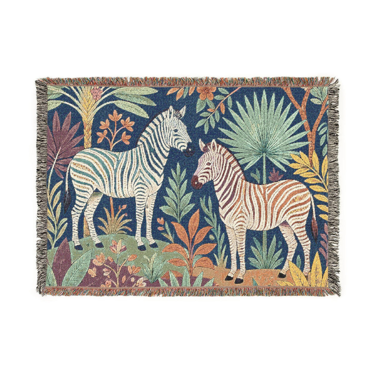 Jungle Zebra Tapestry Woven Blanket | Safari Animal Throw