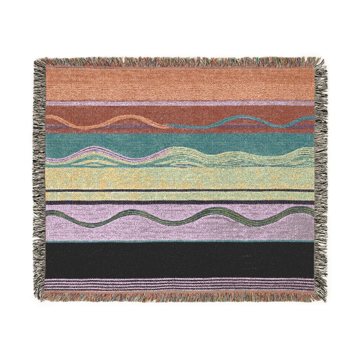 Southwestern Stripes Woven Blanket | Aztec Wave Pattern, Boho Throw