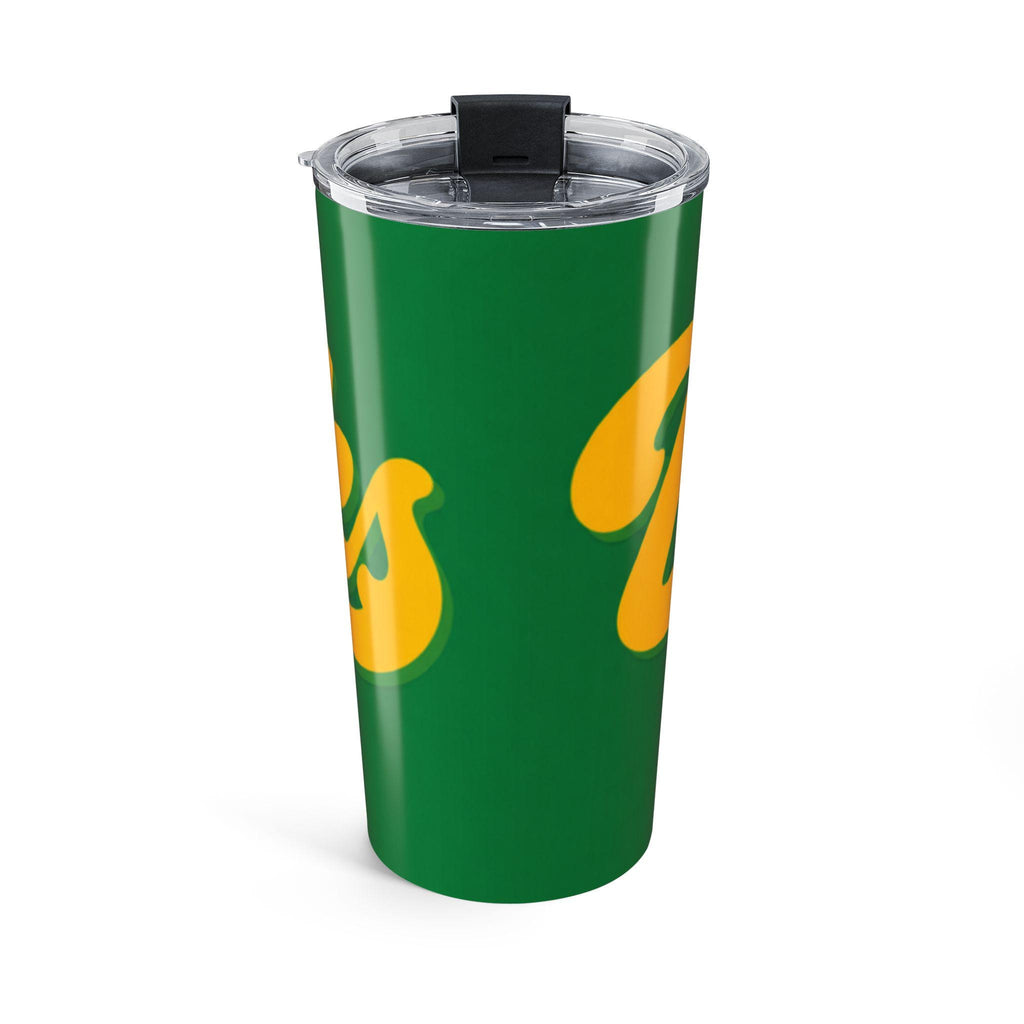 Ducks Script Text Tumbler 20oz | Green and Yellow Retro Lettering