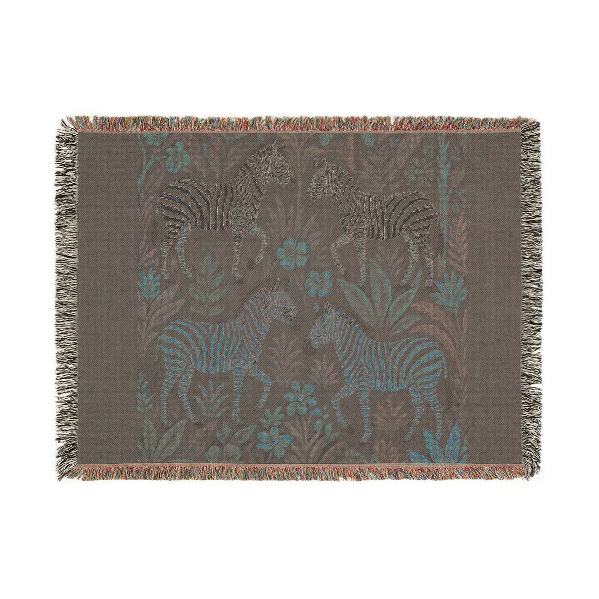 Zebra Jungle Tapestry Woven Blanket | Boho Animal Pattern
