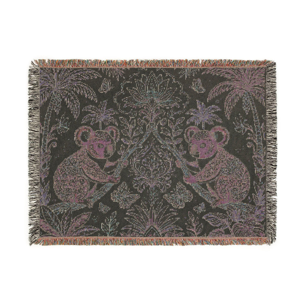 Koala Botanical Tapestry Woven Blanket | Jungle Animal Throw