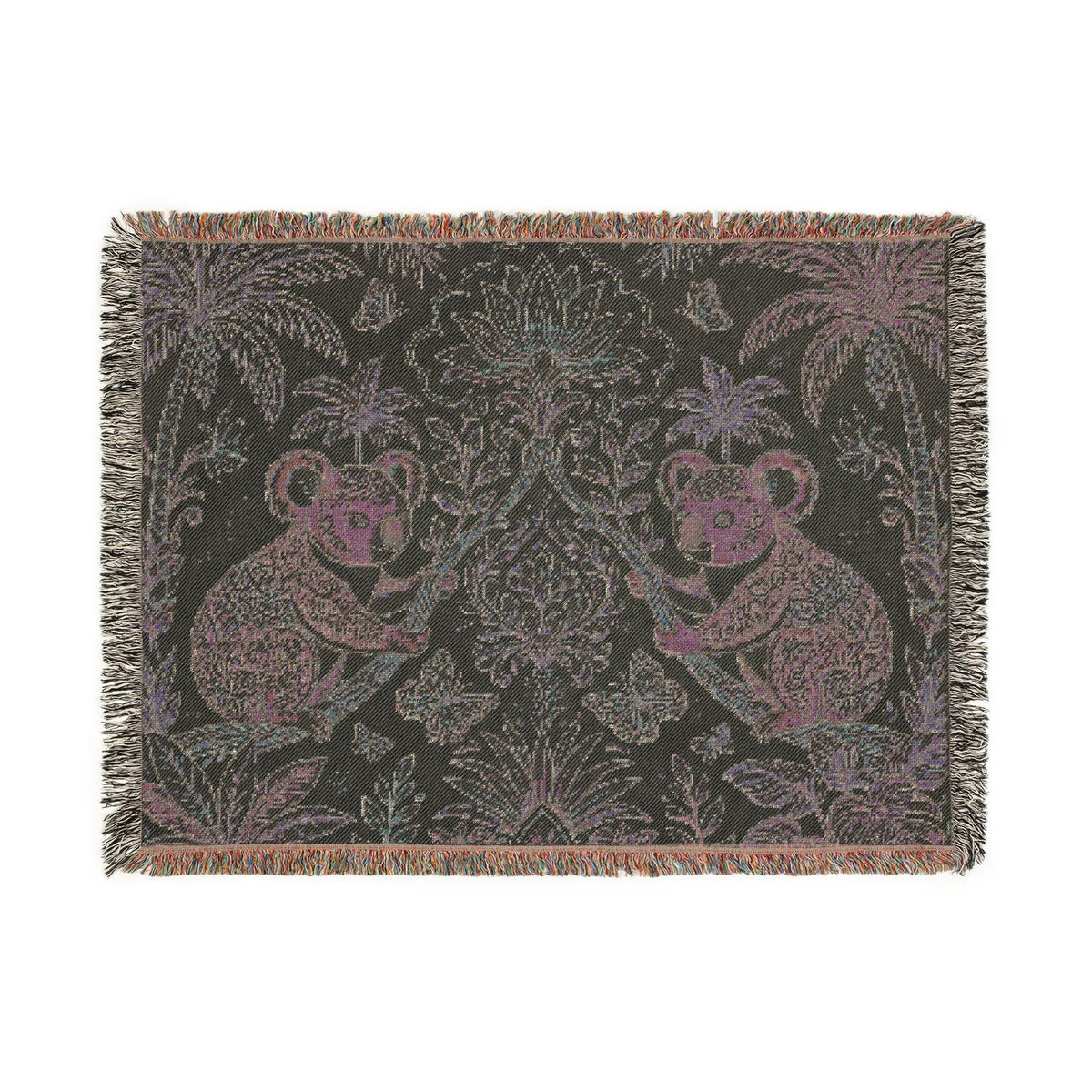 Koala Botanical Tapestry Woven Blanket | Jungle Animal Throw