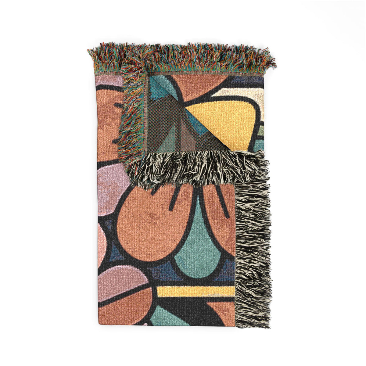 Mod Floral Pop Art Woven Blanket | Mid Century Flower Pattern