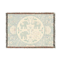 Elephant Medallion Woven Blanket | Boho Floral Throw