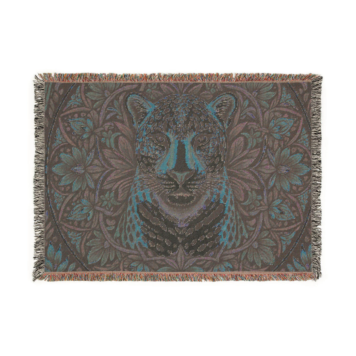 Vintage Leopard Tapestry Woven Blanket | Boho Floral Throw, Animal Wall Hanging