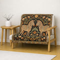 Zebra Tapestry Woven Blanket | Boho Vintage Floral Motif