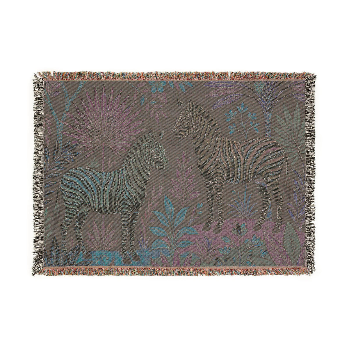 Jungle Zebra Tapestry Woven Blanket | Safari Animal Throw