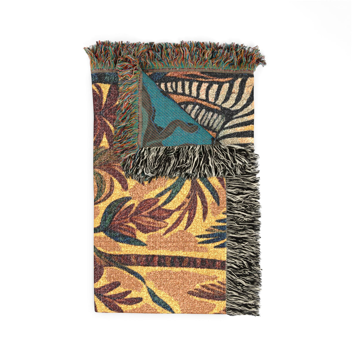 Zebra Tapestry Woven Blanket | Safari Animal Throw, Decorative Fringe Blanket