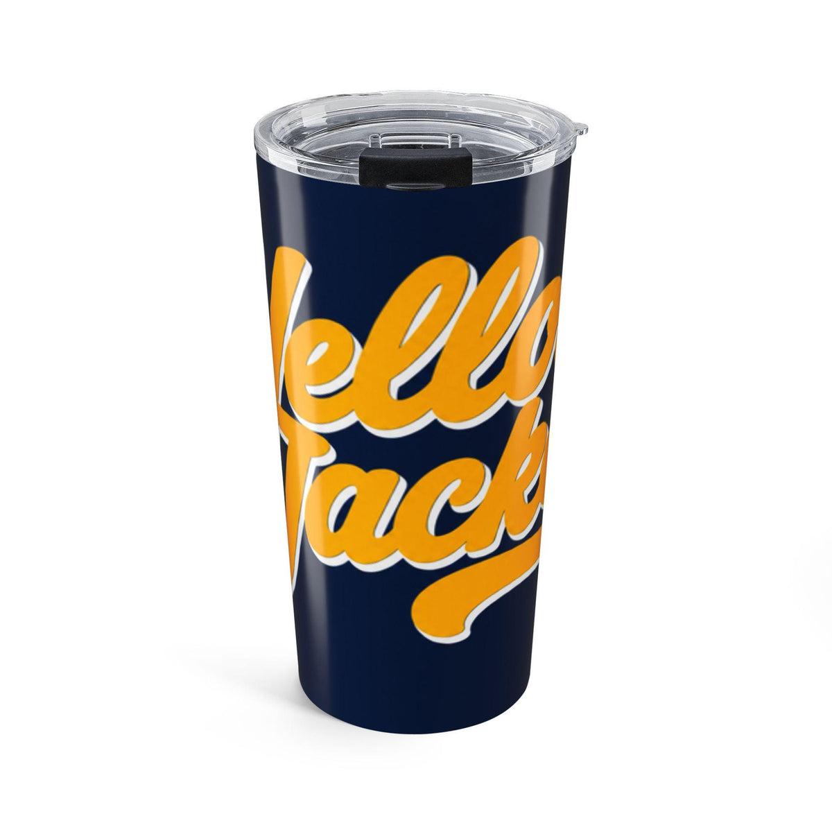Yellow Jackets Script Tumbler 20oz | Navy Gold Lettering