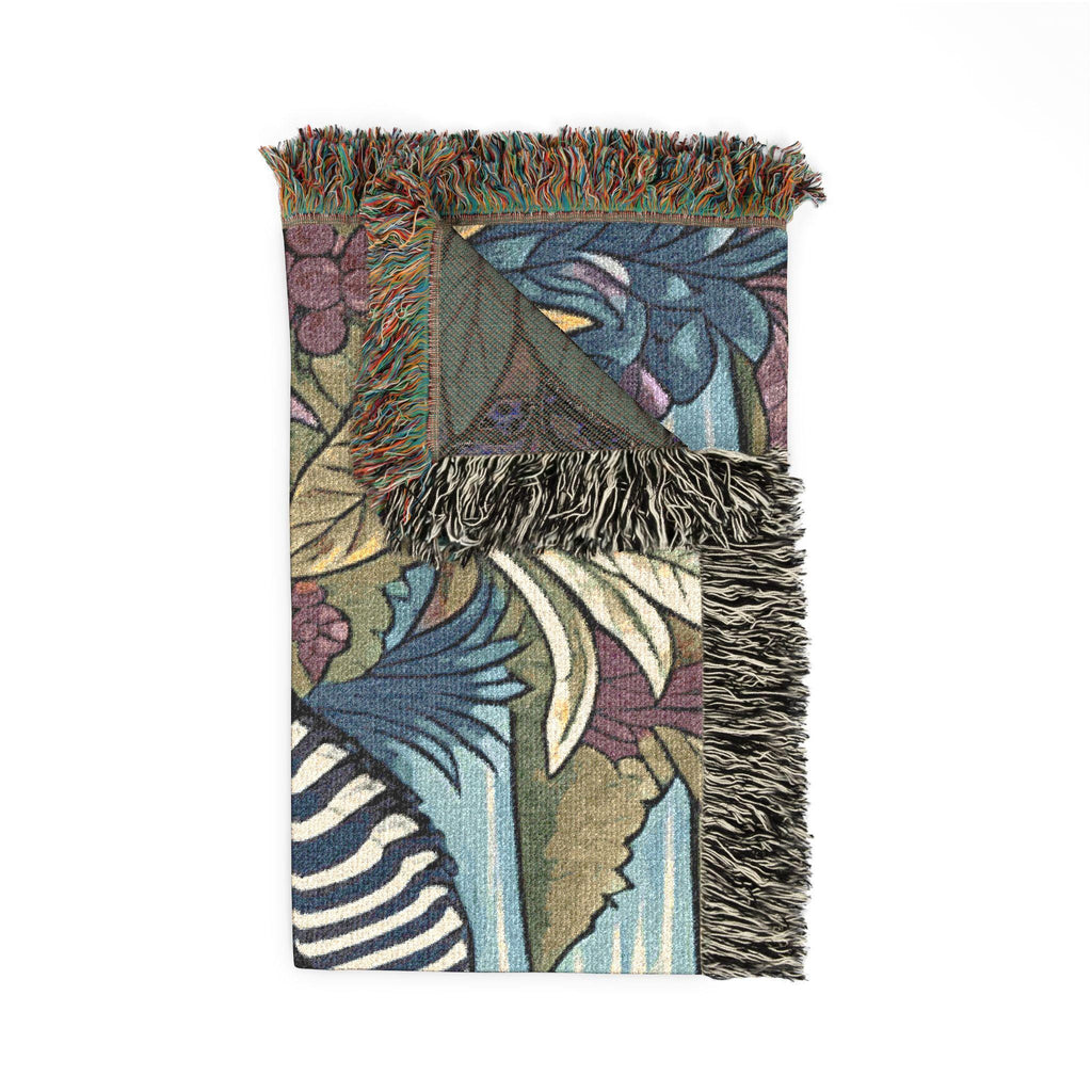 Zebra Trio Drinking at Pond Woven Blanket | Tapestry Animal Throw