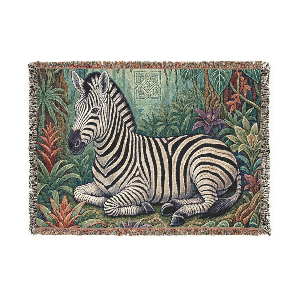 Zebra Jungle Botanical Throw