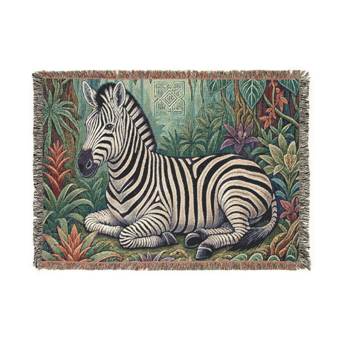 Zebra Jungle Botanical Throw