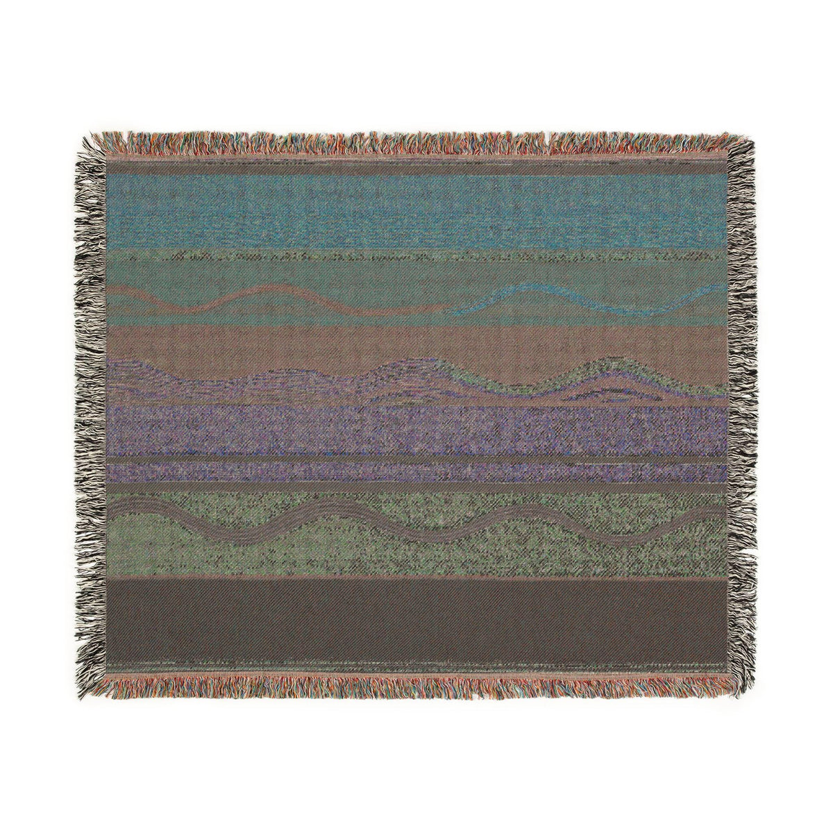 Southwestern Stripes Woven Blanket | Aztec Wave Pattern, Boho Throw